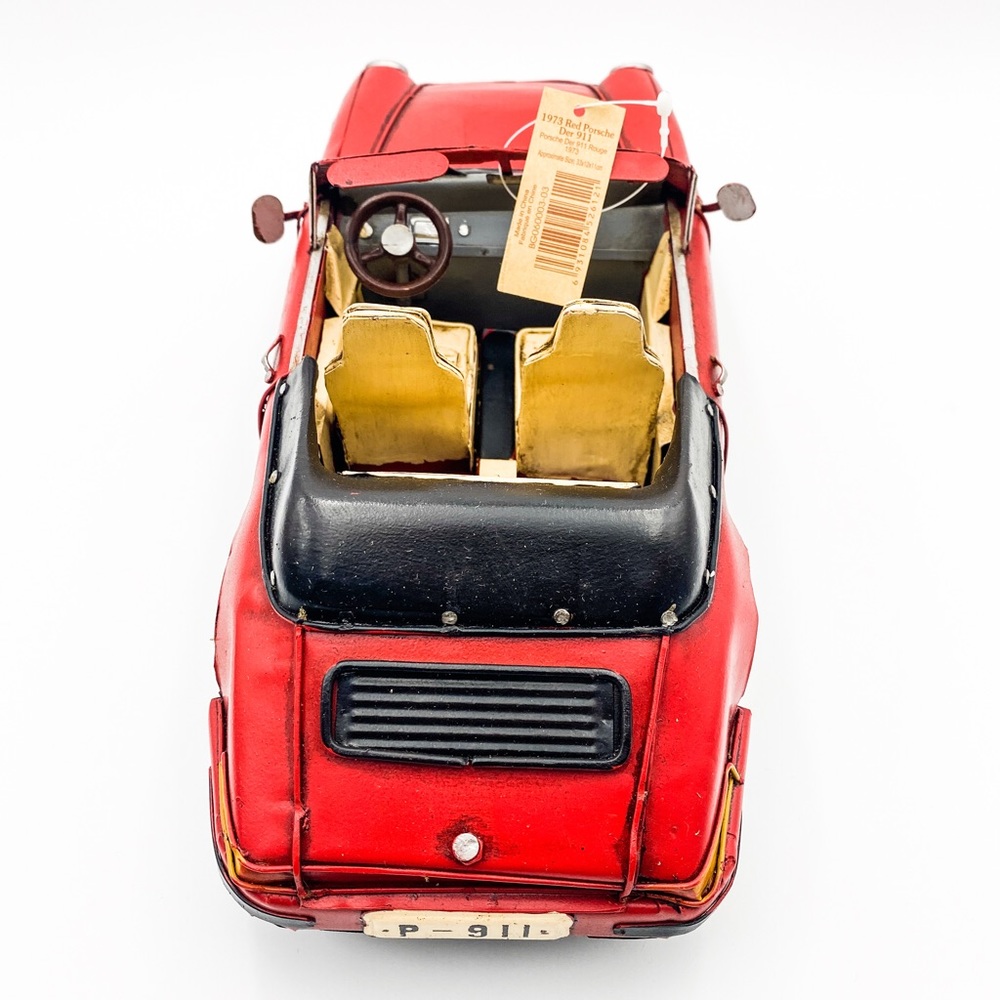 Retro Classic Handmade Iron '1973 Red Porsche Der 911' Model Craft Figure - Picture 4 of 6